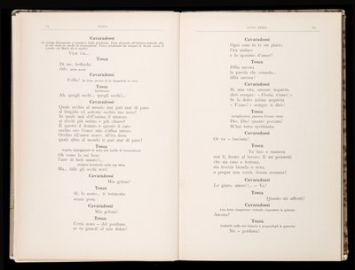 Libretto af Tosca af Giacomo Puccini, Ricordi Edition, Italien af Italian School