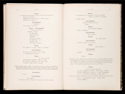 Libretto af Tosca af Giacomo Puccini, Ricordi Edition, Italien af Italian School