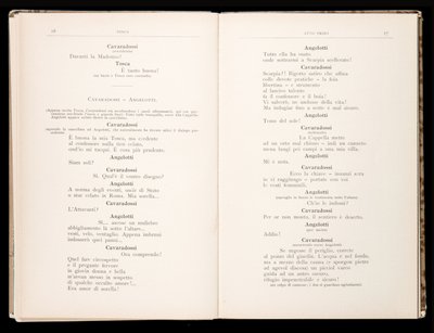Libretto af Tosca af Giacomo Puccini, Ricordi Edition, Italien af Italian School
