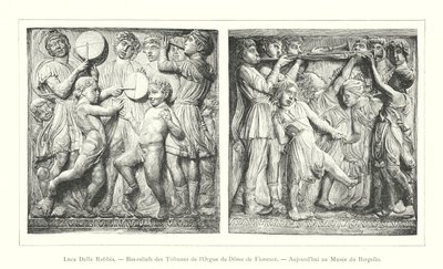 Luca Della Robbia, basrelieffer fra orgelgalleriet i kuplen i Firenze, i dag i Bargello-museet (gravering) af Italian School