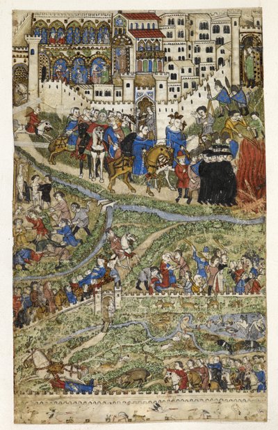 MS Add.27695 fol.6v Tempelherrernes ødelæggelse og kong Filip IV