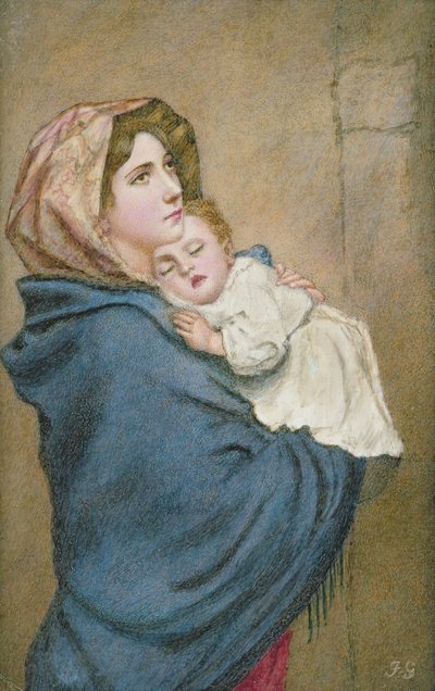 Madonna of the Poor (wc on ivorine) af Italian School