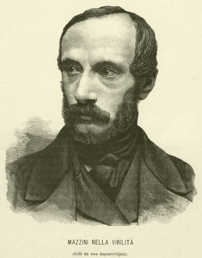 Mazzini Nella Virilita (gravering) af Italian School