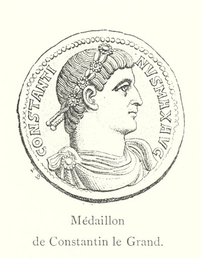 Medaljon af Konstantin den Store (gravering) af Italian School