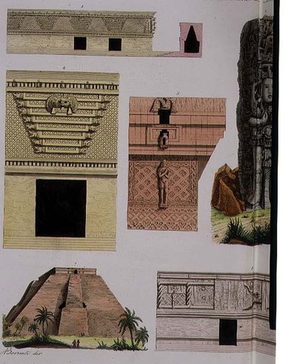 Mexicanske antikviteter, arkitektoniske detaljer fra plade 48 i 