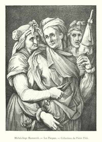 Michelangelo Buonarotti, Parkerne, Pitti Palace Collections (gravering) af Italian School
