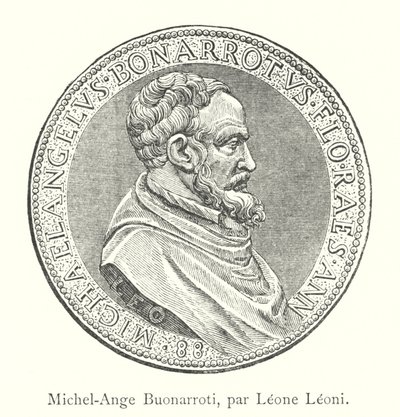Michel-Ange Buonarroti af Leone Leoni (gravering) af Italian School