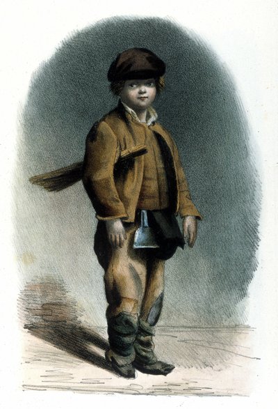 Milanese metier: en skorstensskorsten. 1830 Locarno gravering. af Italian School