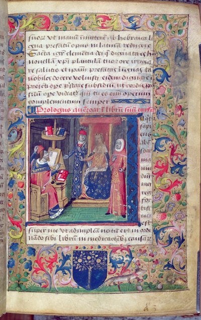 Ms 5113 Præsentation af John af Capua (fl.1262) til hans protektor for hans oversættelse til latin af 