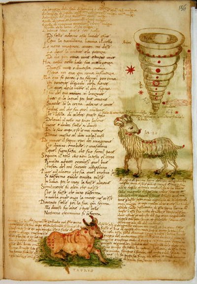 Ms Ital 483 P.4.7 f.156v Aries and Taurus, fra 