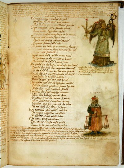 Ms Ital 483 P.4.7 f.157r Jomfru og Vægt, fra 