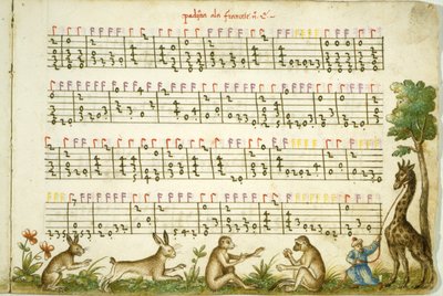 Nodeblad fra komposition af Meser Vincenzo Capirola komponeret af Vincenzo Capirola (1474-1548) af Italian School