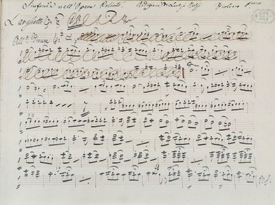 Partitur til Poliuto af Donizetti (blæk på papir) af Italian School