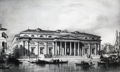 Projekt fra det nittende århundrede for kunstakademiet i Venedig, gravering, Italien 1800-tallet af Italian School