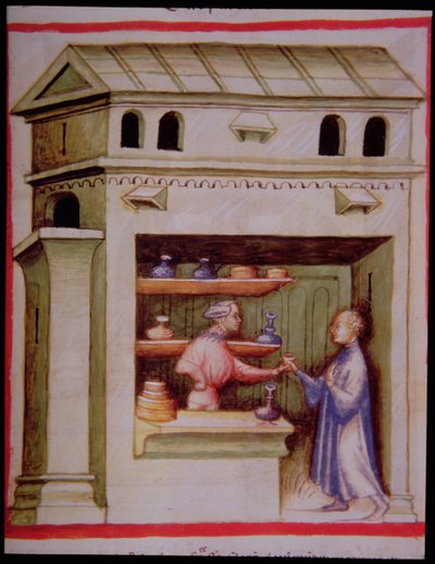 Nova 2644 fol.95r Eddikesirup, fra Tacuinum Sanitatis af Italian School