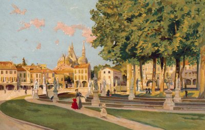 Padova / Padua: Piazza Vittorio Emanuele, Prato della Valle (chromolitho) af Italian School