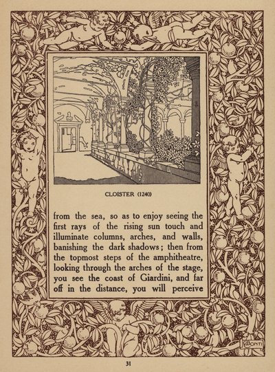 Side fra brochure for San Domenico Palace Hotel, Taormina (litografi) af Italian School