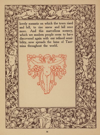 Side fra brochure for San Domenico Palace Hotel, Taormina (litografi) af Italian School