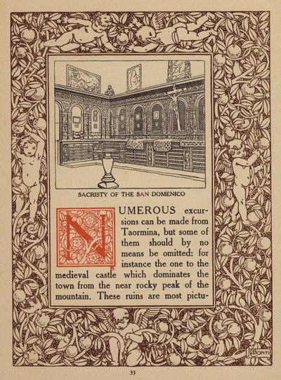 Side fra brochure for San Domenico Palace Hotel, Taormina (litografi) af Italian School