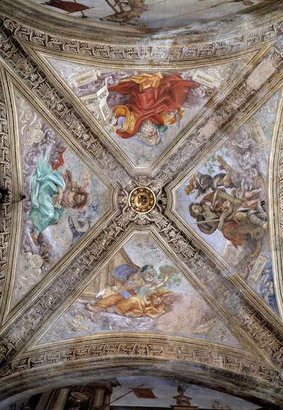 Patriarkerne Adam, Abraham, Jakob og Noa. 14. århundrede, fresco af Italian School