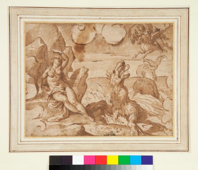 Perseus redder Andromeda af Italian School