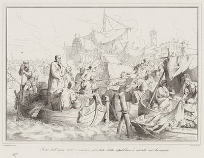 Årets pest 1576 og nødhjælp ydet af republikken til de syge i Lazzaretto af Italian School