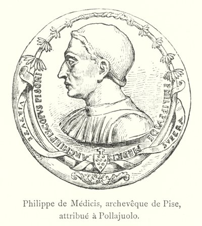 Philippe de Medicis, archeveque de Pise, tilskrevet Pollaiuolo (gravering) af Italian School