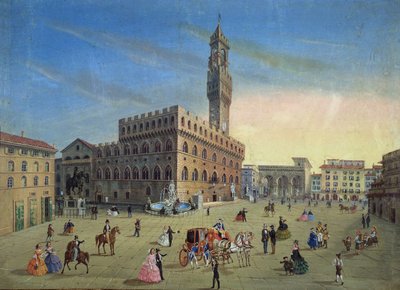 Piazza Signoria, Firenze af Italian School