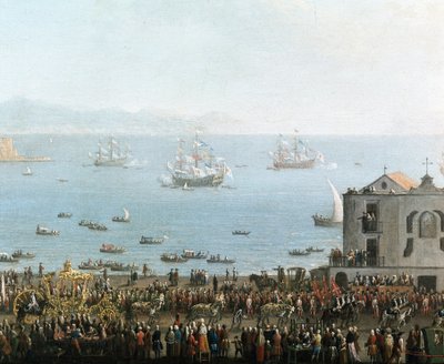 Piedigrotta-fest i Napoli den 8. september Detalje af den kongelige procession - Maleri af begyndelsen af det 19. århundrede - Museo Nazionale di San Martino Napoli af Italian School