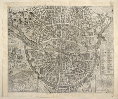 Plan over Paris af Italian School