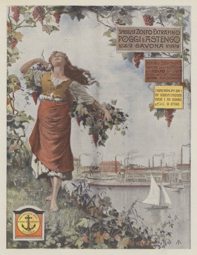 Poggi  Astengo (farvelitografi) af Italian School