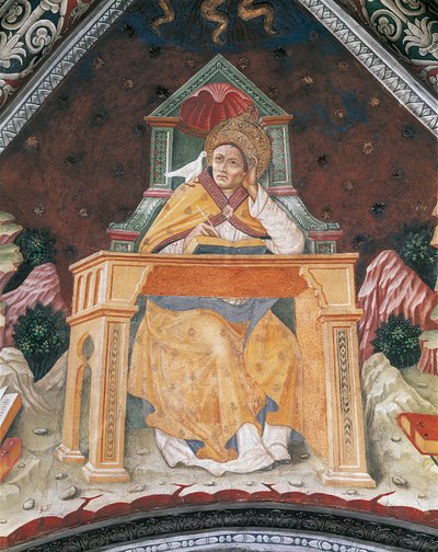 Pave Gregor I, i kapellet St. Margaret af Antiochia, hvælving i Santa Maria Assunta-helligdommen (fresko) af Italian School