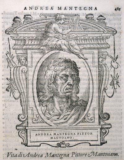 Portræt af Andrea Mantegna (ca. 1430-1506) fra Vasaris Lives of the Artists, første gang udgivet 1550 af Italian School