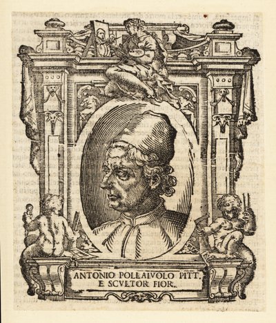 Portræt af Antonio del Pollaiuolo, italiensk maler, billedhugger, gravør og guldsmed fra renæssancen fra Firenze, omkring 1429-1498 af Italian School