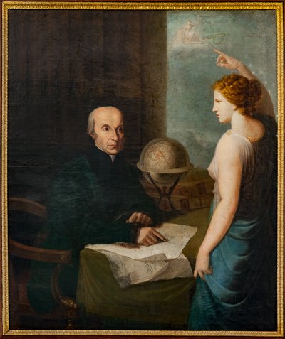 Portræt af astronom Giuseppe Piazzi, Det Astronomiske Observatorium "Giuseppe Piazzi", Pisana-tårnet af Italian School
