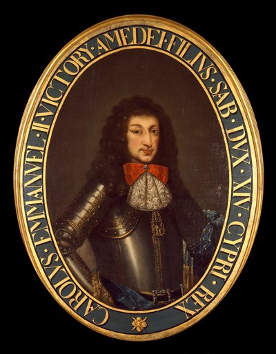 Portræt af Carlo Emanuele II (1634-1675) (Charles Emmanuel af Savoyen) Anonymt maleri. Brescia fra det 17. århundrede, privat samling - Portræt af Charles Emmanuel II (Carlo Emanuele II) (1634-1675), hertug af Savoyen. Anonymt maleri 1600-tallet. Privat co af Italian School