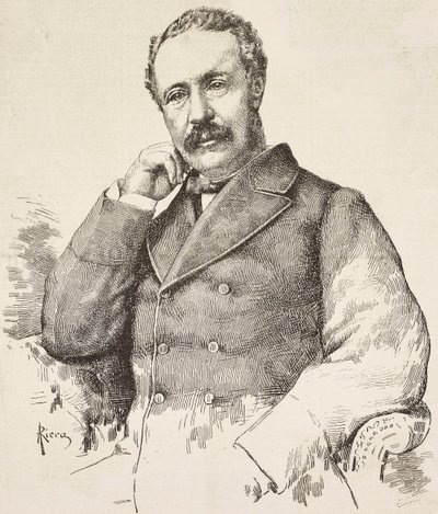 Portræt af Charles George Gordon, kendt som Gordon Pasha (1833-1885), britisk general, gravering fra tegning af en Riera, fra L