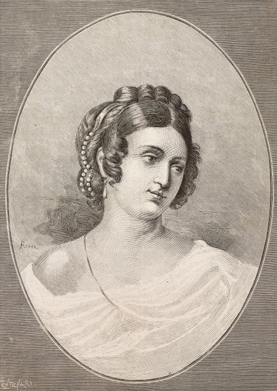 Portræt af Costanza Monti (1792-1840), italiensk digter, gravering af Centenari fra L