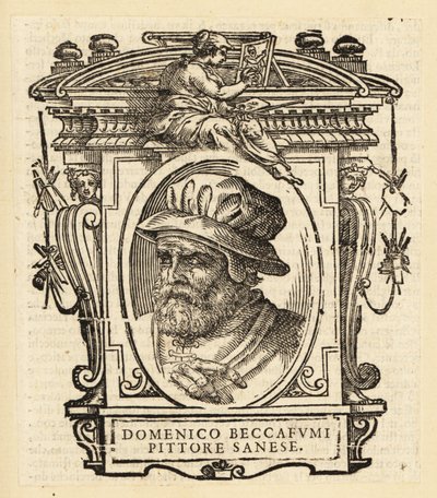 Portræt af Domenico di Pace Beccafumi, italiensk renæssancemaler af Italian School