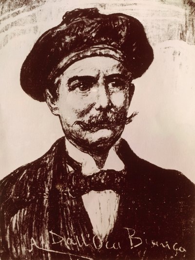 Portræt af Emilio Salgari (litho) af Italian School
