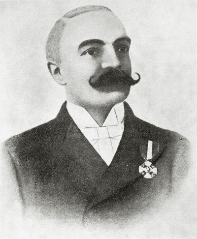 Portræt af Emilio Salgari (litho) af Italian School