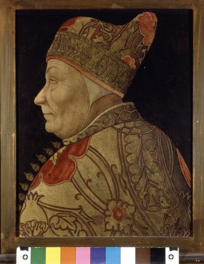 Portræt af Francesco Foscari (1373 - 1457), doge af Venedig. Maling på træ. sd. Venedig Correr Museum af Italian School