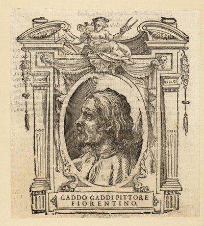 Portræt af Gaddo Gaddi, italiensk maler og mosaiker af Firenze i en gotisk kunststil, omkring 1239-cirka 1312 af Italian School