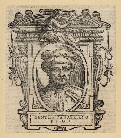 Portræt af Gentile da Fabriano, italiensk maler, international gotisk stil, omkring 1370-1427 af Italian School
