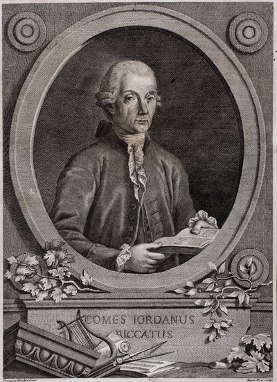 Portræt af Giordano (Jordan) Riccati (1709-1790) fysiker, matematiker og musikteoretiker af Italian School