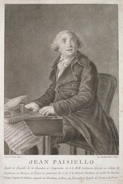 Portræt af Giovanni Paisiello (1782-1840) graveret af Vincent Aloja af Italian School