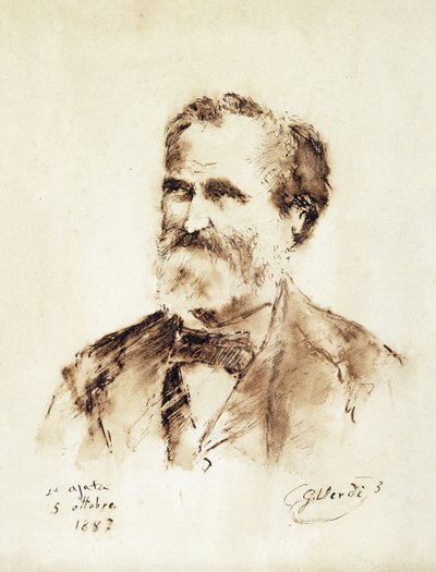 Portræt af Giuseppe Verdi af Italian School