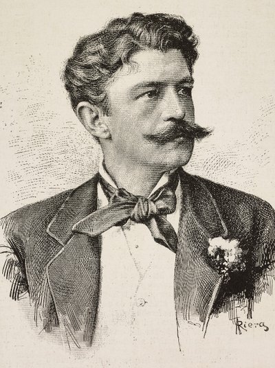 Portræt af Herbert von Bismarck (1849-1904), tysk politiker, gravering af Riera fra fotografi af Vianello Brothers, fra L