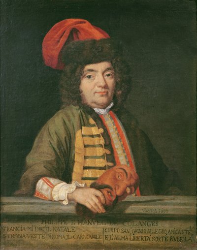 Portræt af Philippe Emmanuel de Coulanges klædt til karneval, 1690 af Italian School