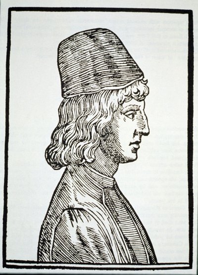 Portræt af Pico della Mirandola (1463-94), fra Delle Celeste Fisionomia af Giovanni Battista della Porta, Padua 1616, illustreret i History of Magic, udgivet sent i det 19. århundrede af Italian School